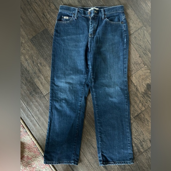 Vintage Lee Dark Wash Boot Cut Relaxed Jeans | Size 6 Short | Y2K Denim - Picture 1 of 5